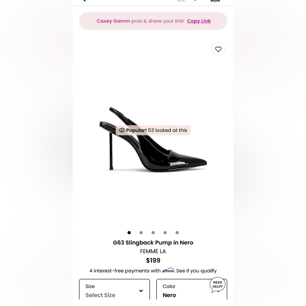 FEMME LA Black Slingback Pumps